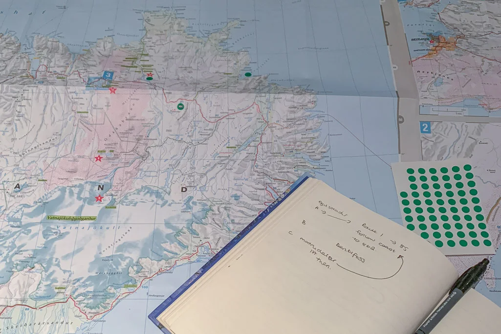the start of planning a trip