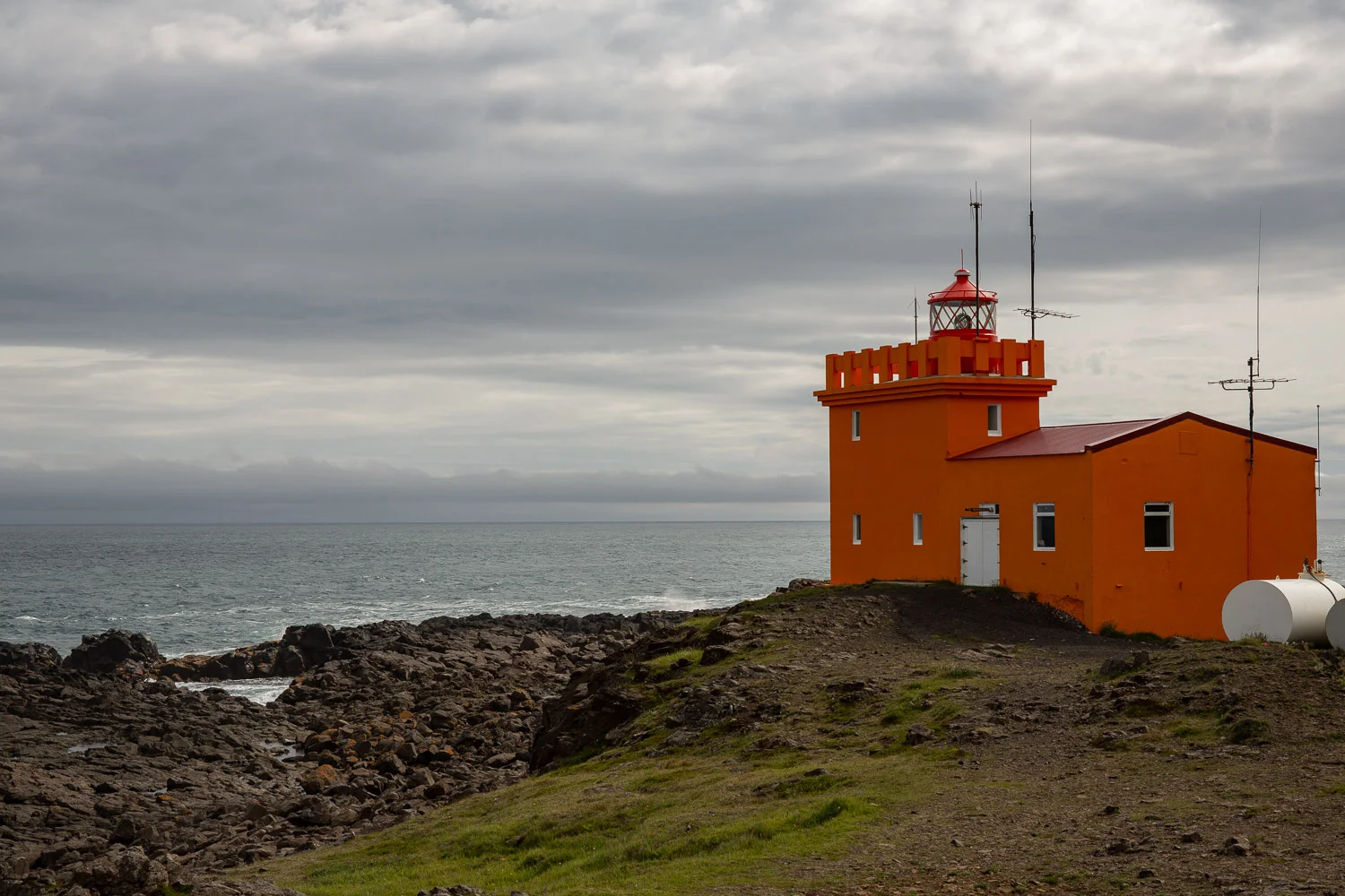 Delatangi lighthouse the most easterly in Iceland