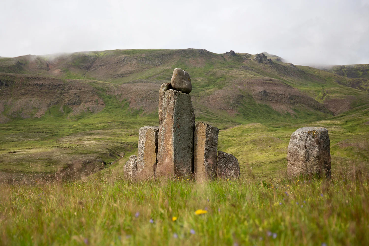 Sculpture in memory of Kjarval in Iceland