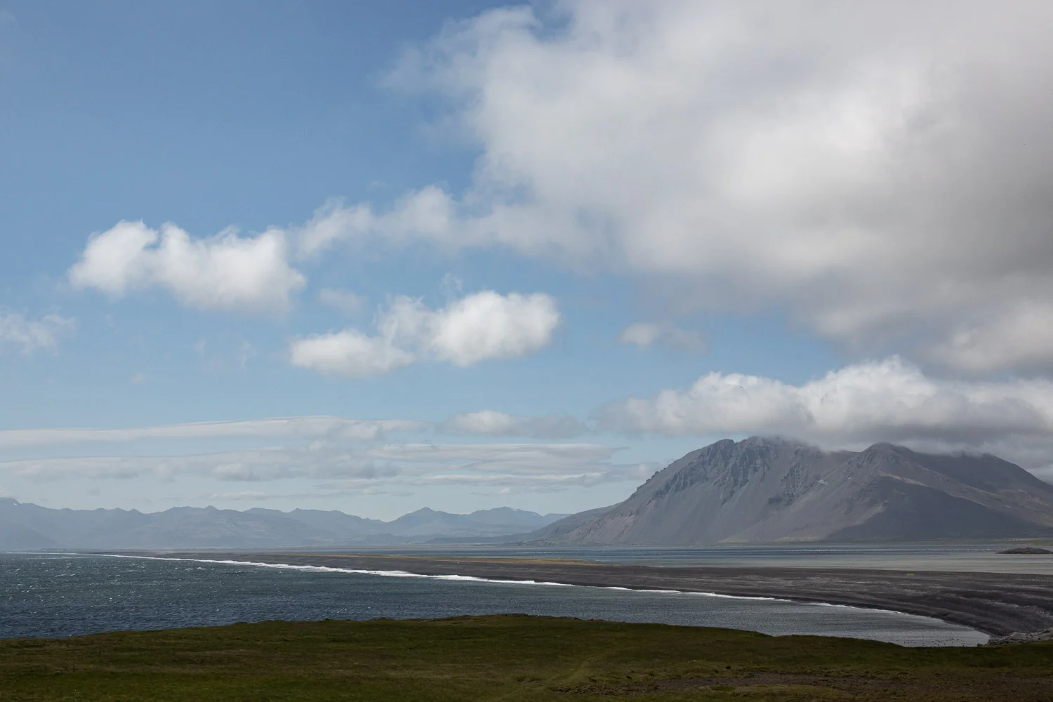 View from Hvalnes with the beach and lagoon