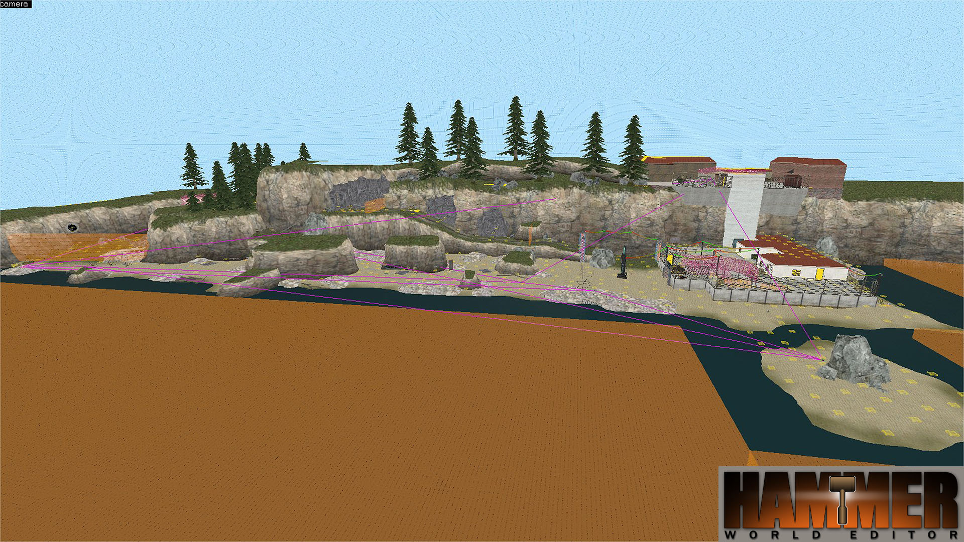 A view of the map inside the Hammer Editor.