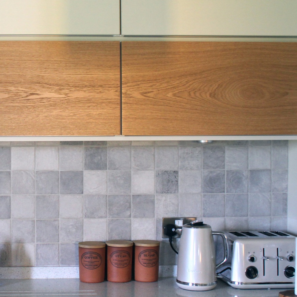 bespoke flat panel kitchen cabinet doors  made from oak.