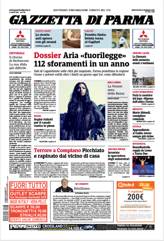 Gazzetta di Parma 23 Gennaio 2019