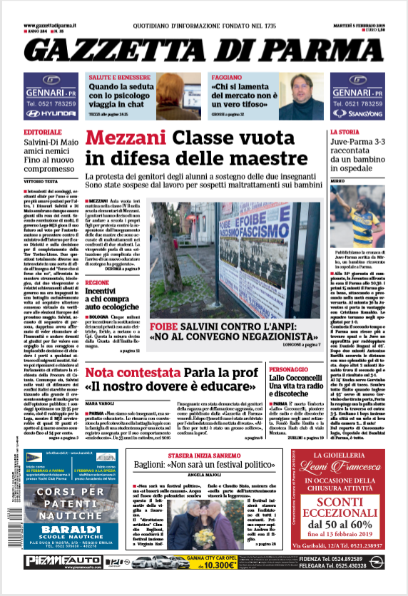 Gazzetta di Parma 5 Febbraio 2019