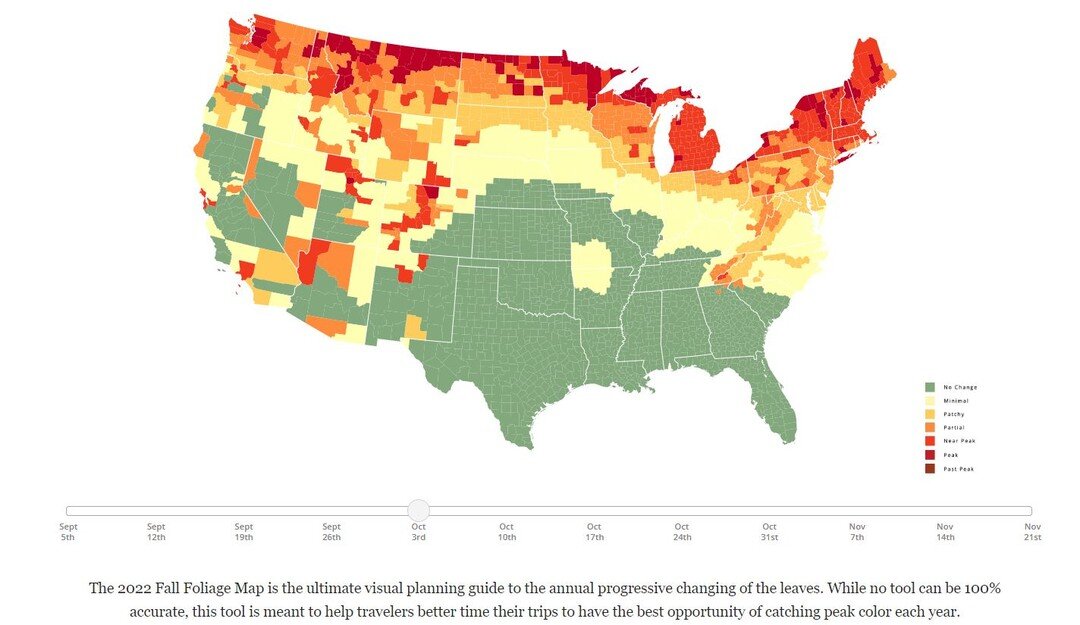 Are you making plans for leaf peeping this year? Check out this handy predictor from SmokyMountains.com -https://smokymountains.com/fall-foliage-map/

It looks like the Rochester region will peak the first week of October. We can't wait to see your p