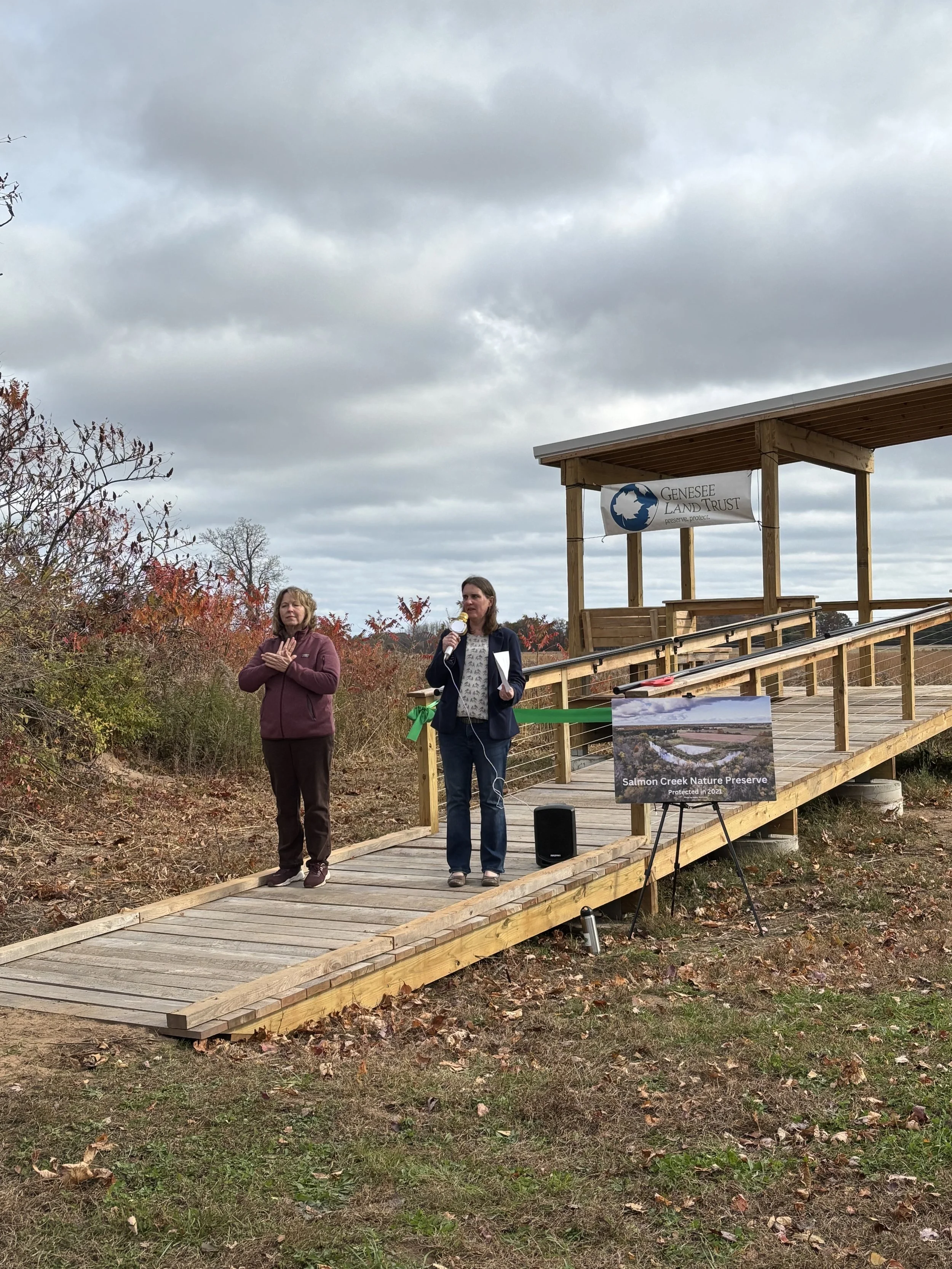 Genesee Land Trust Opens Accessible Observation Deck at Salmon Creek Nature Preserve in Hilton