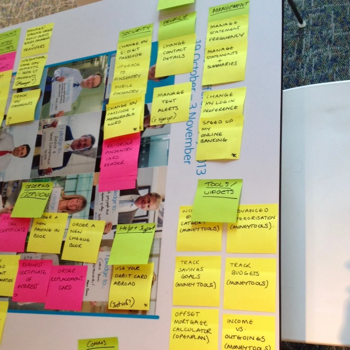 Started with a live Post-it note board...