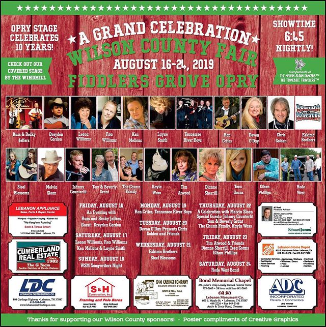 I&rsquo;m super excited to announce that I&rsquo;m going to be playing the Fiddler&rsquo;s Grove Opry Stage at the world famous Wilson County Fair in Lebanon, Tennessee this year! I&rsquo;m absolutely honored for the opportunity. I&rsquo;ll be playin