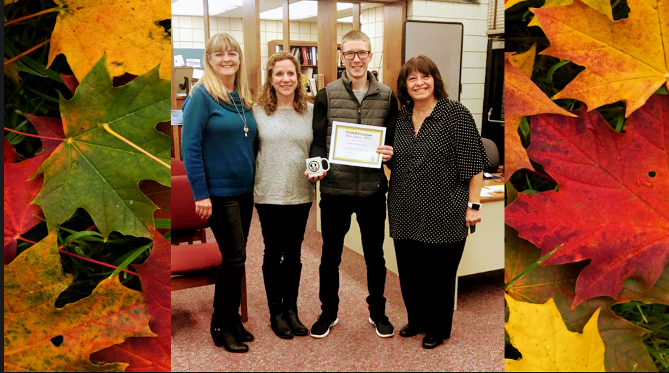 Pride and Promise Awardees:  November 2018:  Christopher Ward and Mrs. Donna Pasterik