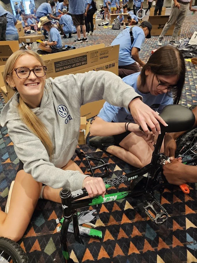 having fun at the bike build