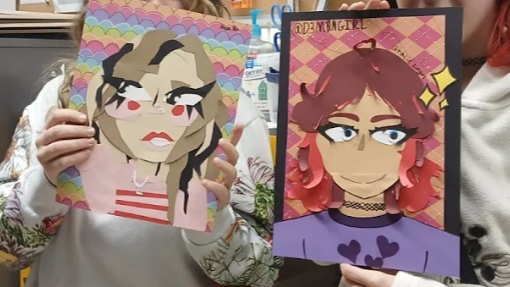 Commercial Art Paper Portraits: Cut, Place, and FINALLY Paste!