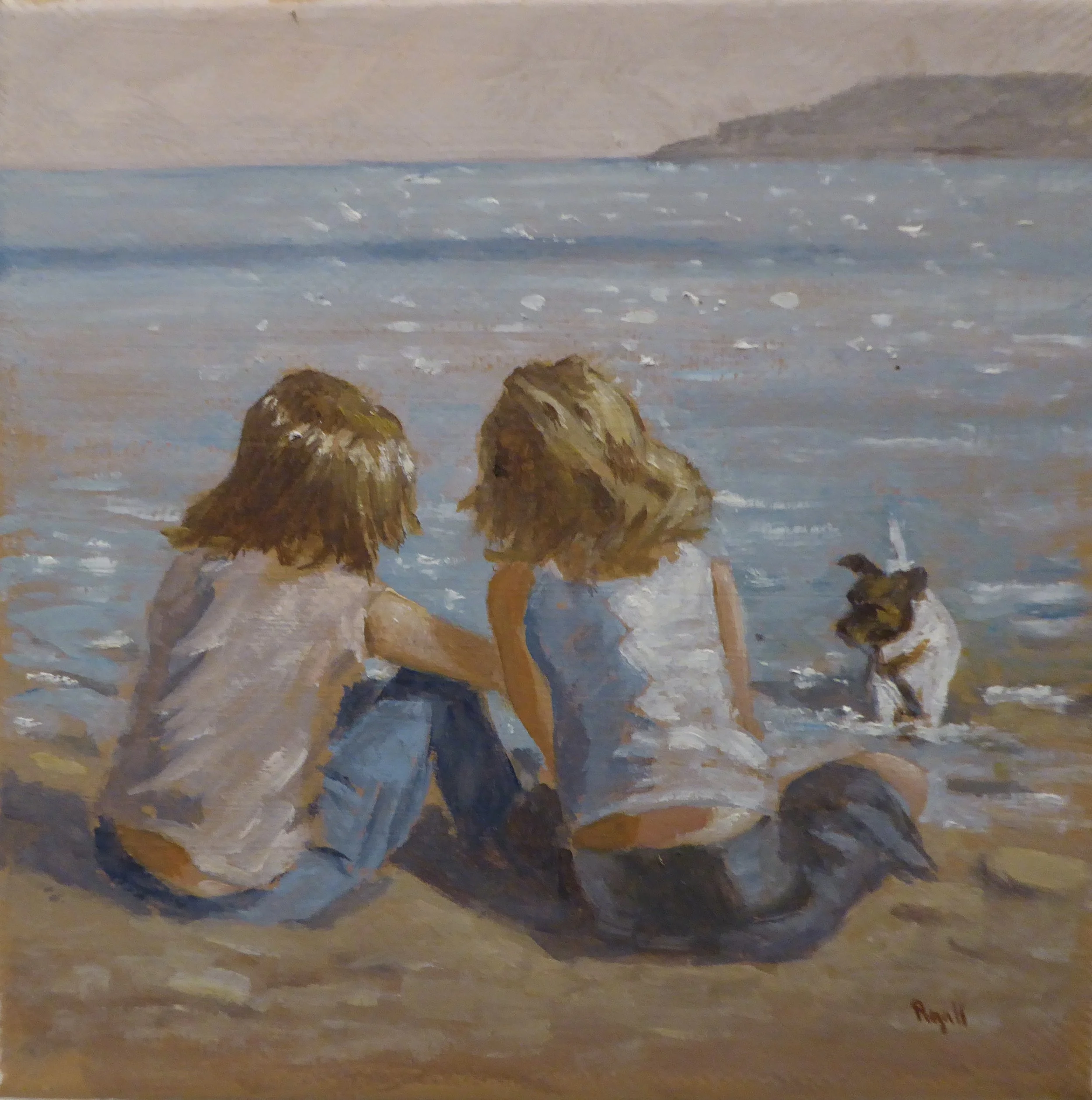 FRIENDS BY THE SEA 6 x 6 inches - £95
