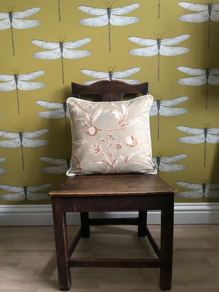 Lewis &amp; Wood Squawk Gingernut handmade piped square cushion