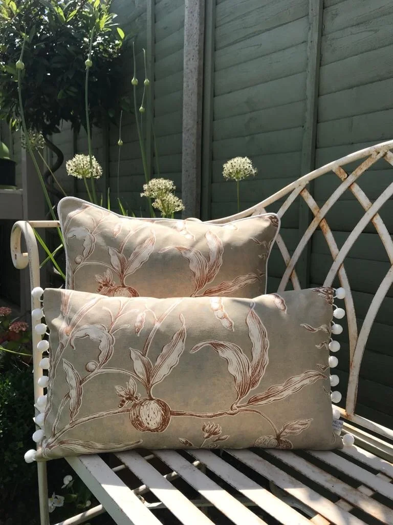 Lewis &amp; Wood Squawk Gingernut handmade piped square cushion