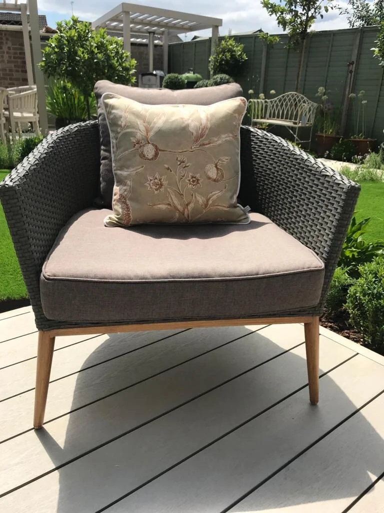 Lewis &amp; Wood Squawk Gingernut handmade piped square cushion