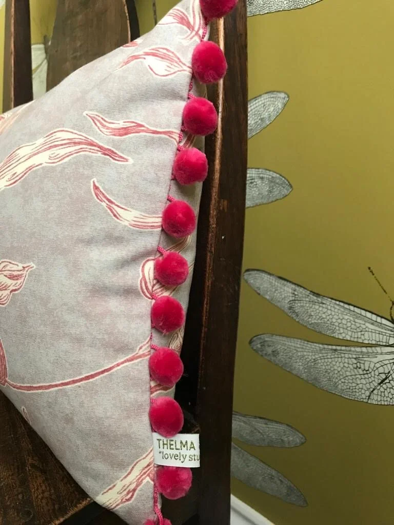 Lewis &amp; Wood Squawk handmade pompom rectangle luxury cushions