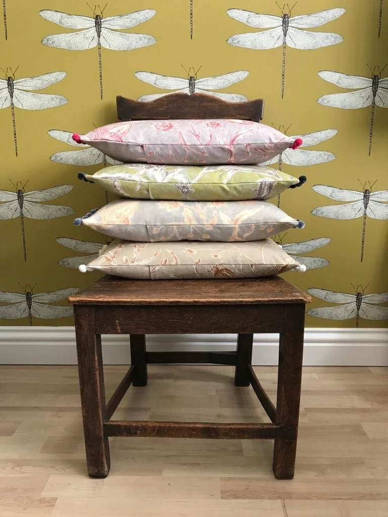 Lewis &amp; Wood Squawk handmade pompom rectangle luxury cushions