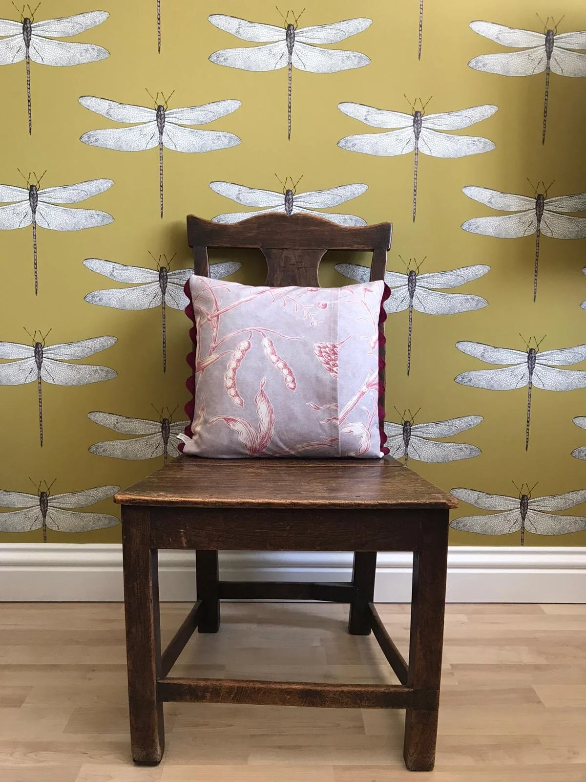 Lewis &amp; Wood Squawk Parma Pink 40cm Square Piped Handmade cushion