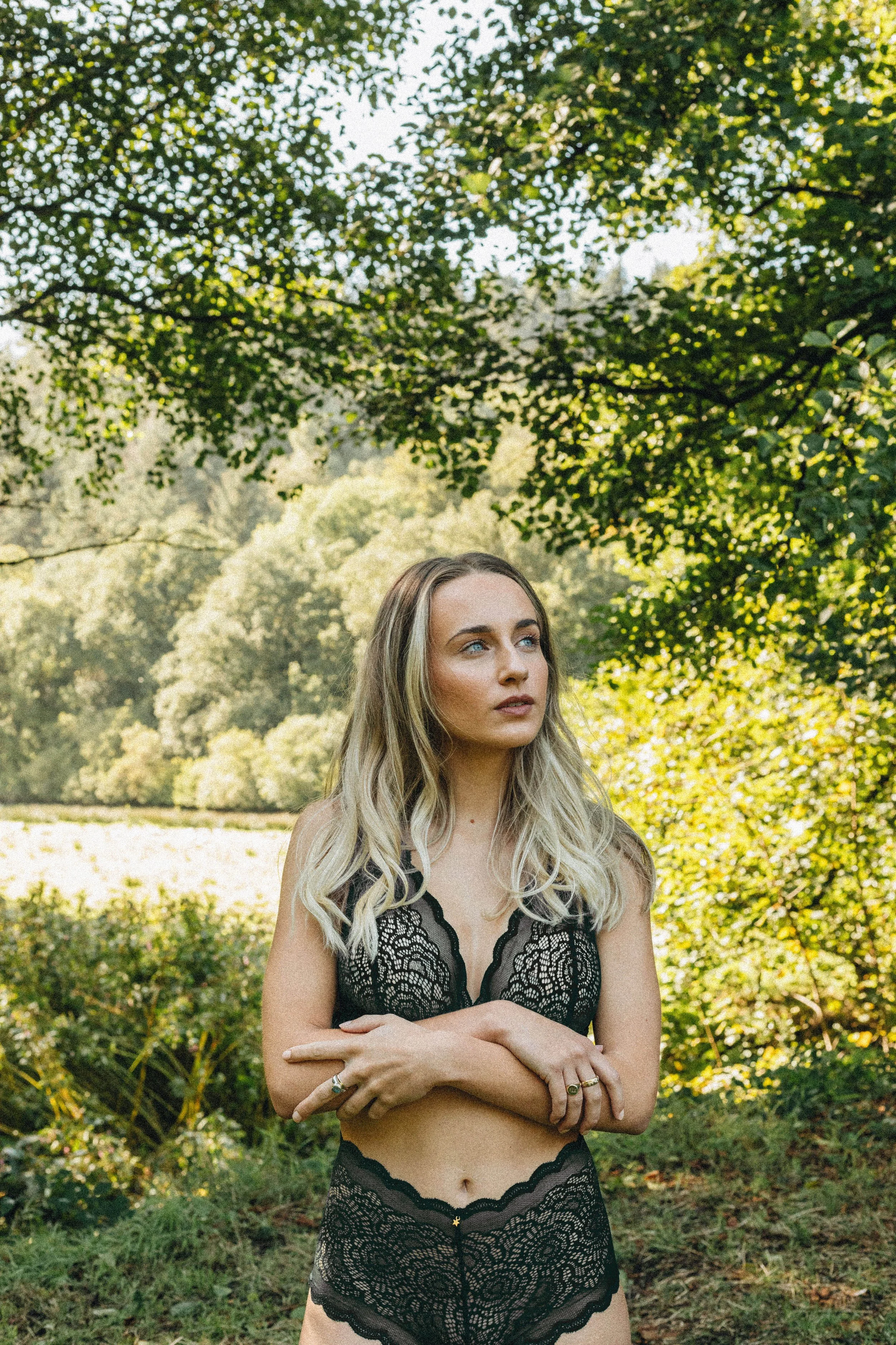 black lace racerback bra and high waisted knicker