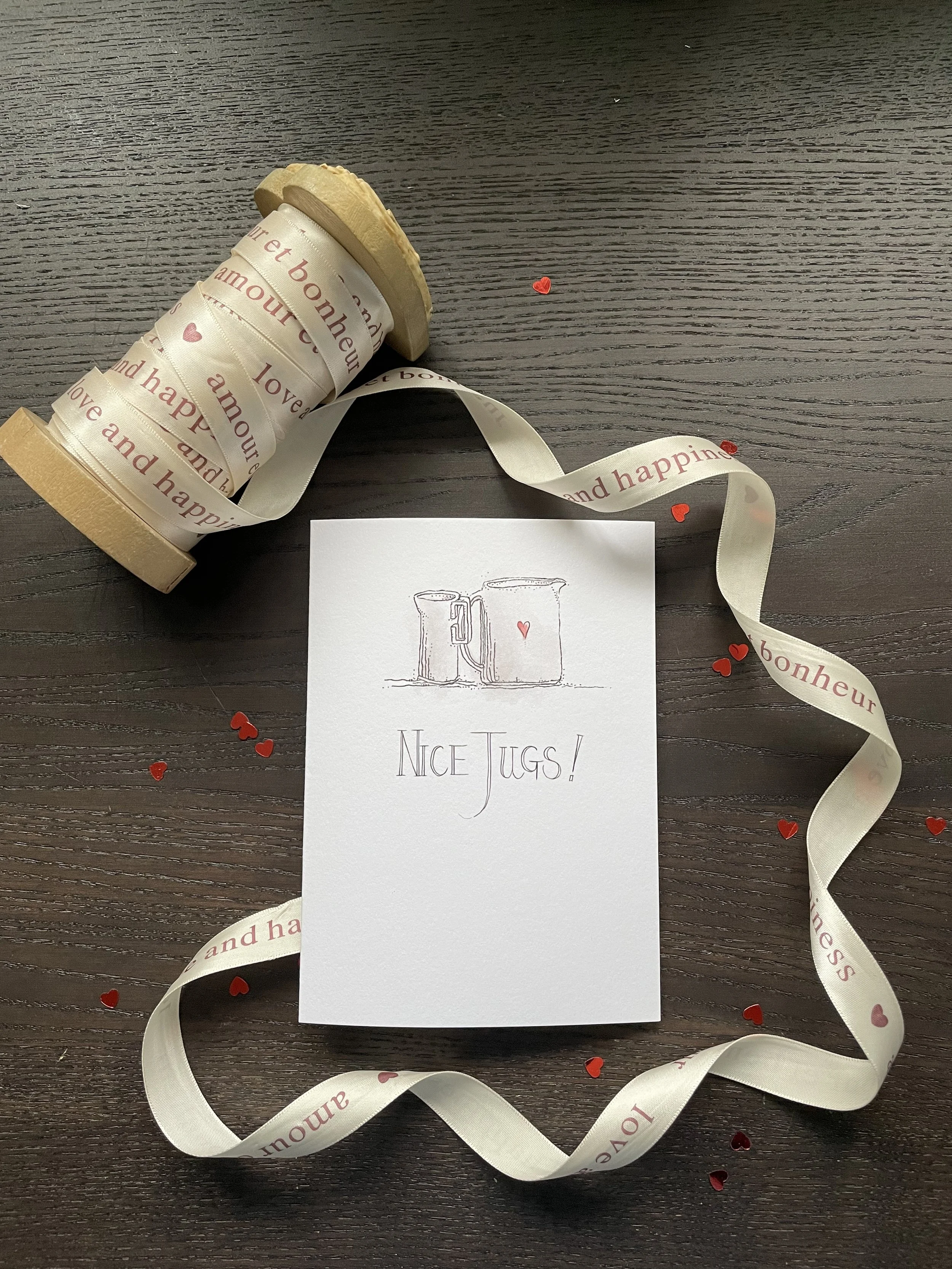 "Nice Jugs" illustrated Valentines Day Card