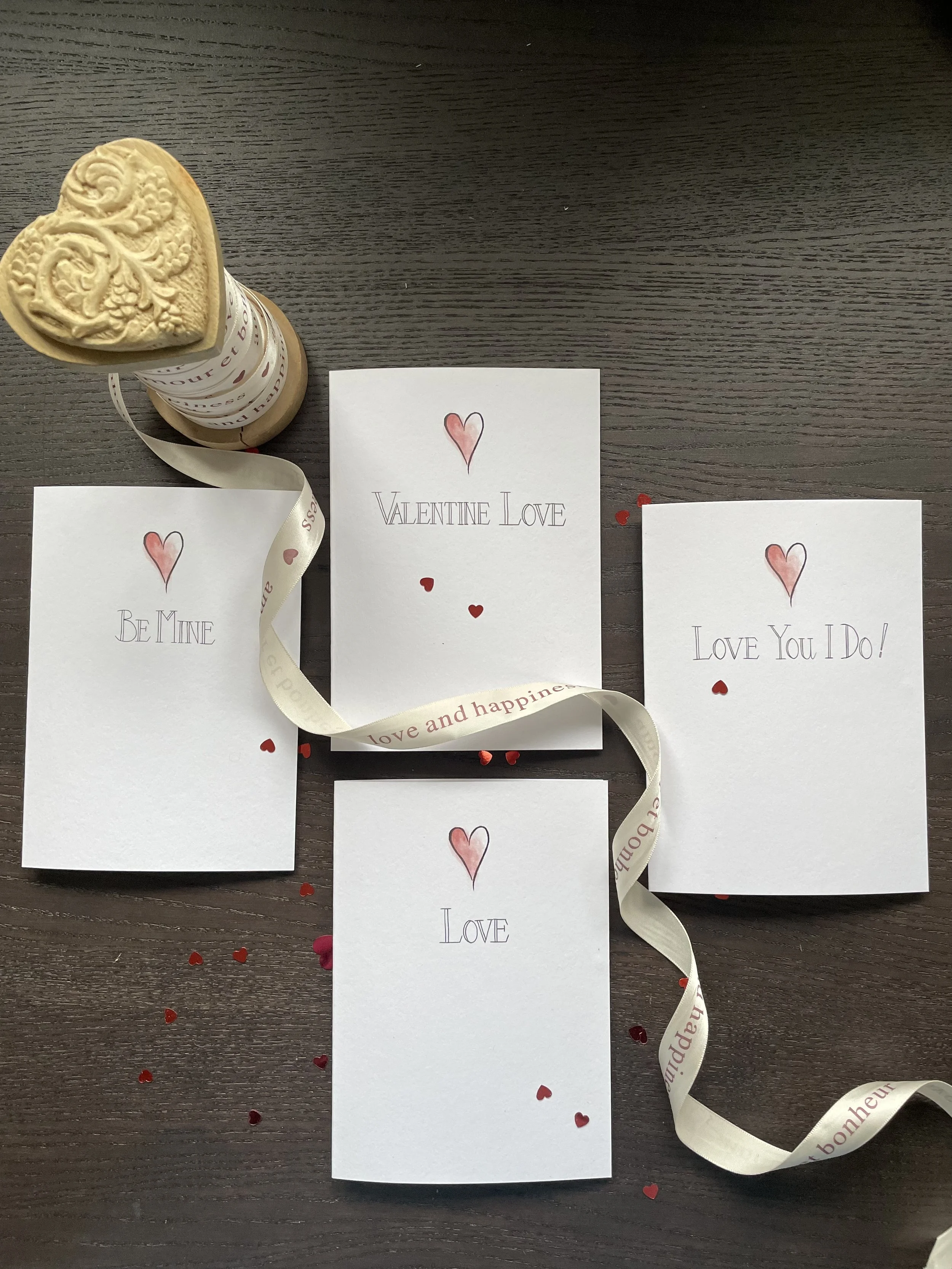 Love heart illustrated Valentines Day Card.