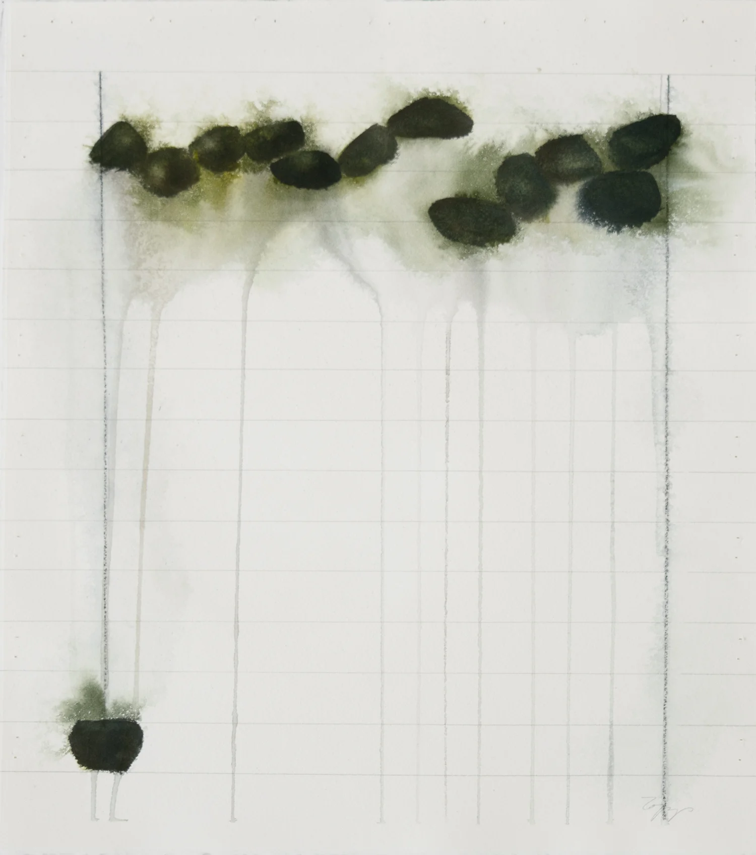 Warp Weights No. 23, Watercolor and Pencil on Arches Paper, 17 x 15 inches