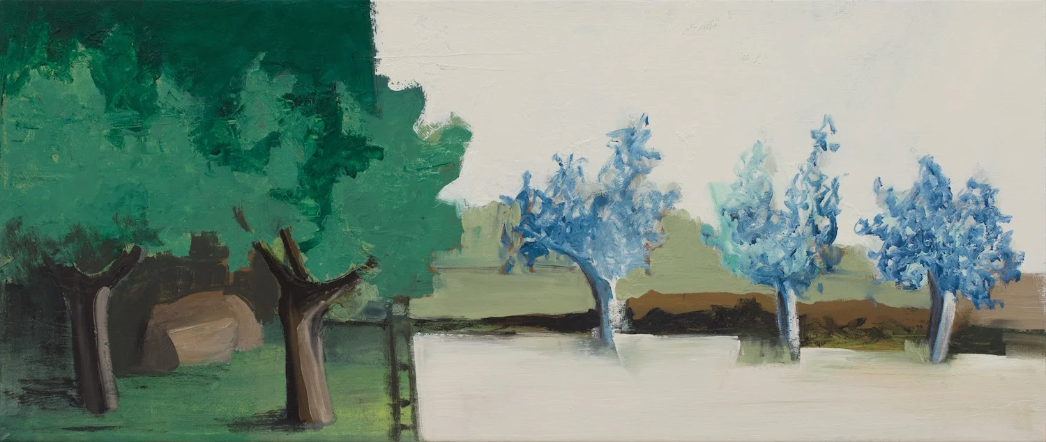 Blue Olives, Oil on Linen, 20 x 48 inches