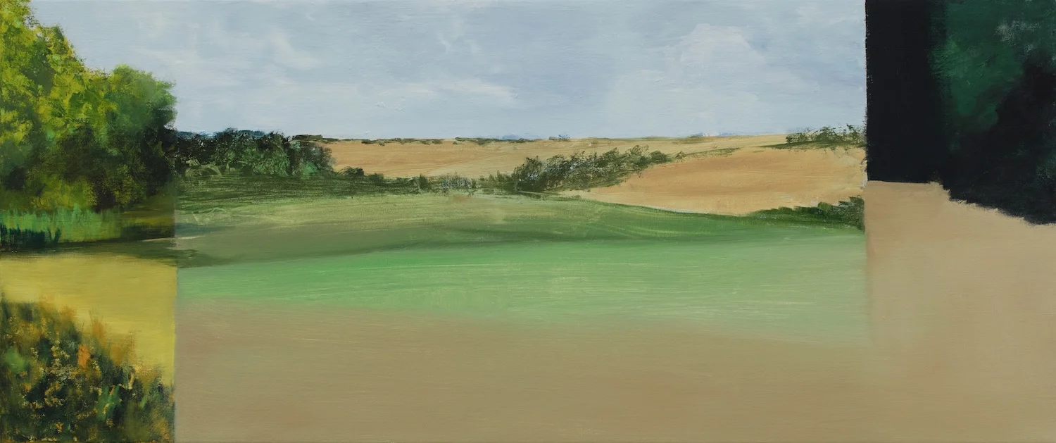 Farm, Oil on Linen, 20 x 48 inches
