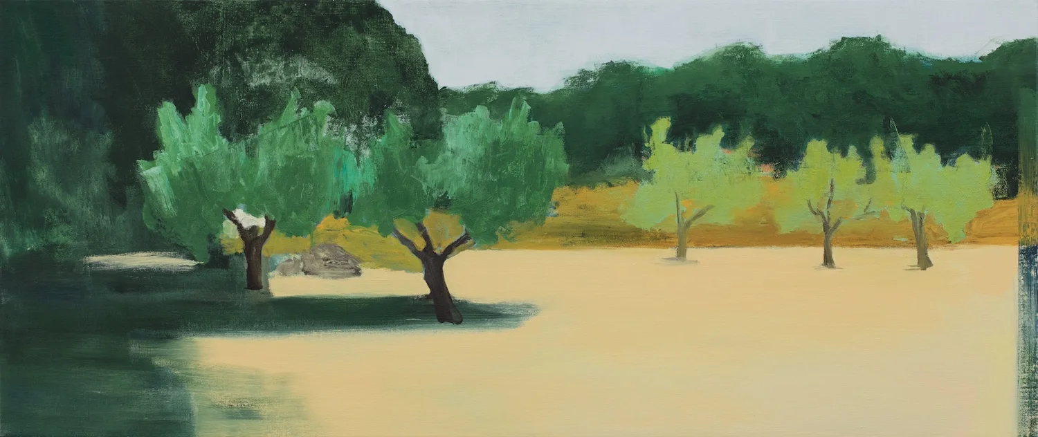 El Caballo Blanco, Oil on Linen, 20 x 48 inches