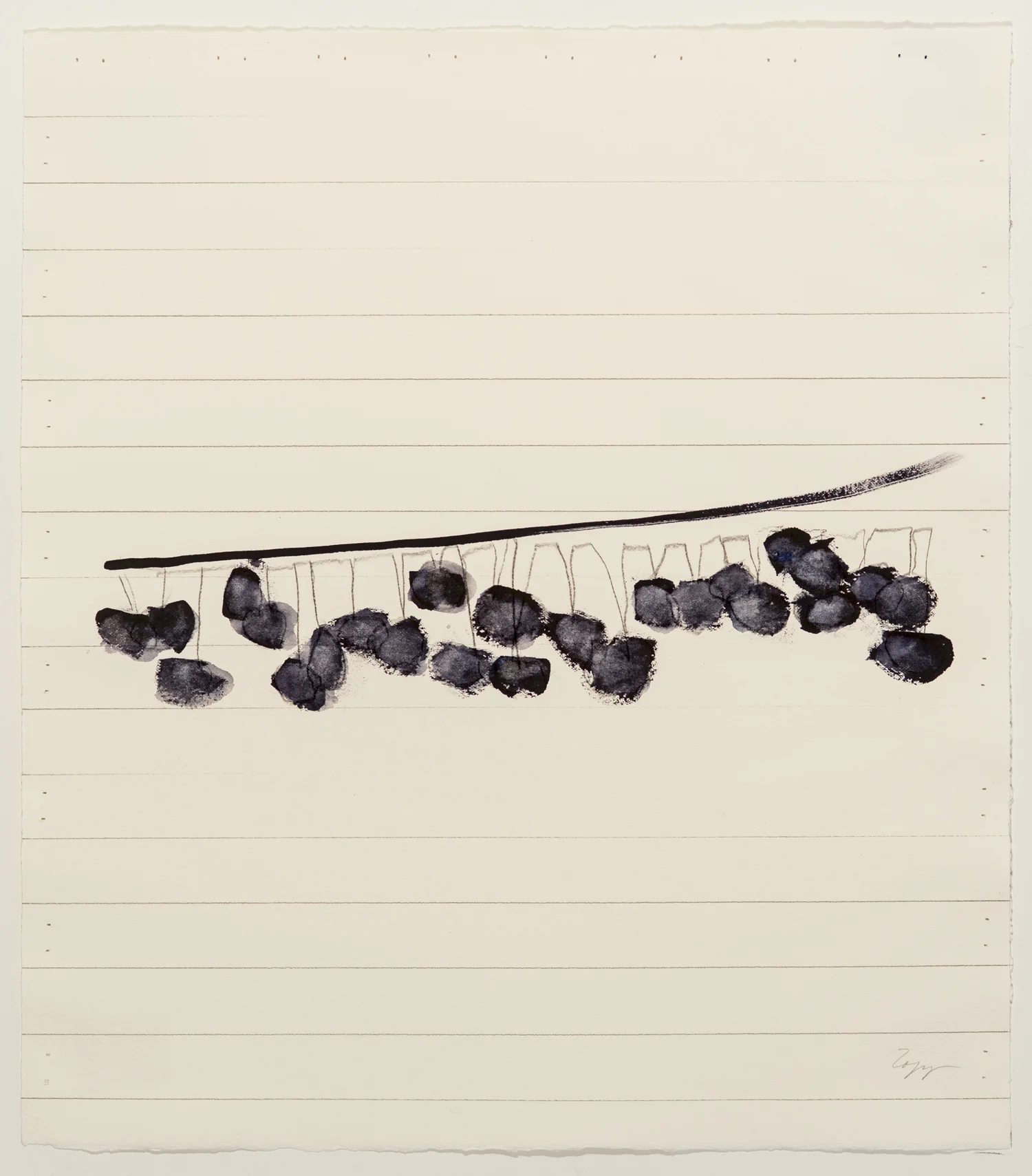 Warp Weights No. 16, Watercolor and Pencil on Arches Paper, 17 x 15 inches
