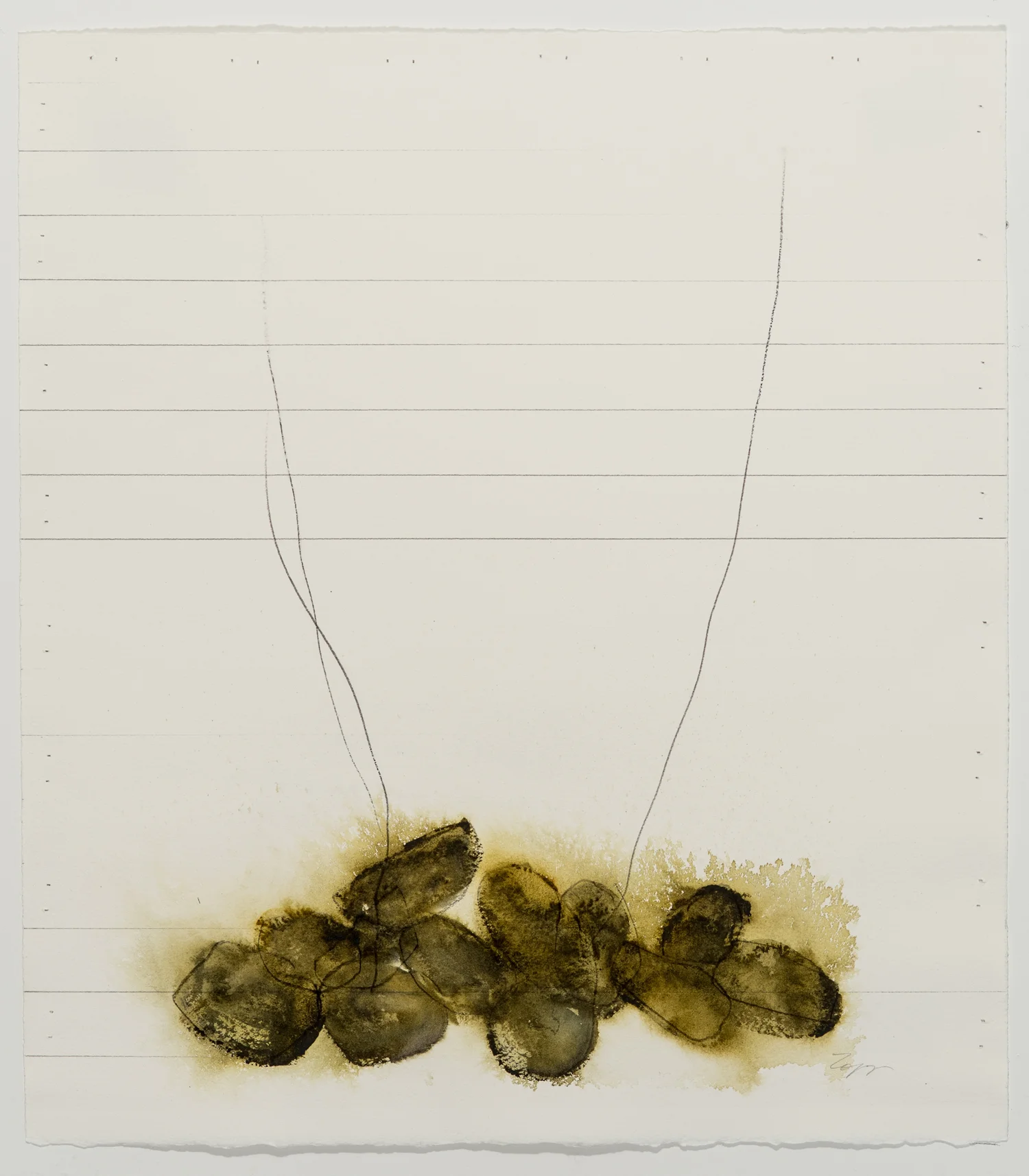 Warp Weights No. 18, Watercolor and Pencil on Arches Paper, 17 x 15 inches