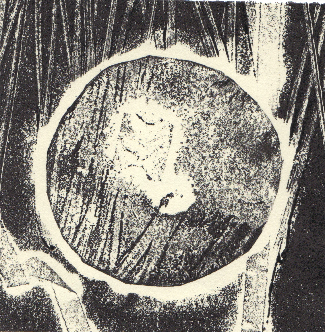 Monotype No. 35, Ink on Mohawk Superfine Text, 4 x 4 inches
