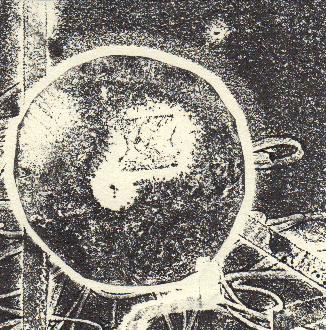 Monotype No. 36, Ink on Mohawk Superfine Text, 4 x 4 inches