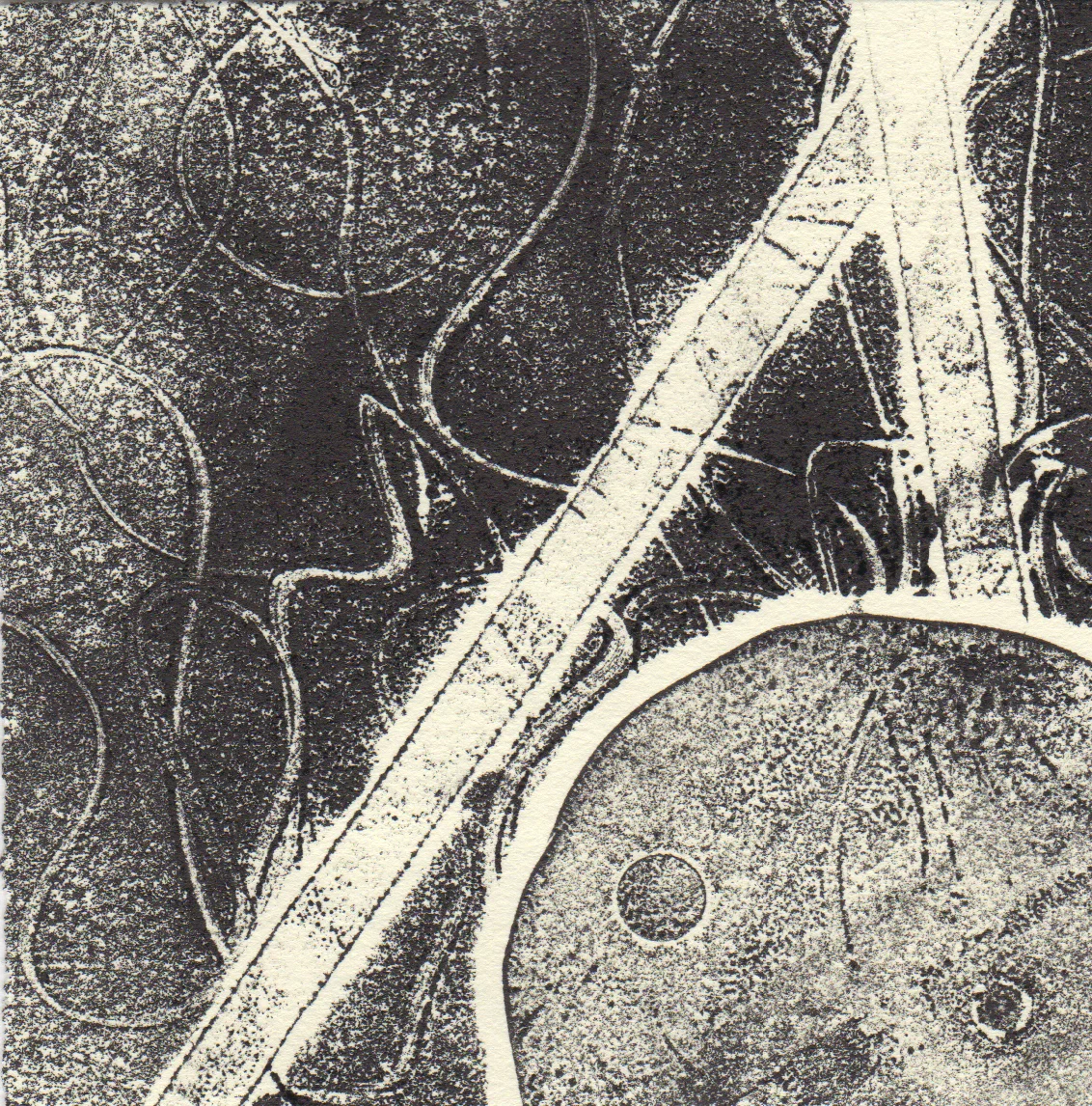 Monotype No. 32, Ink on Mohawk Superfine Text, 4 x 4 inches