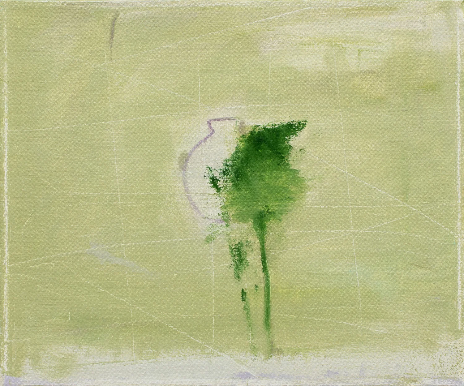 Green Jar, Oil on Linen, 20 x 24 Inches.