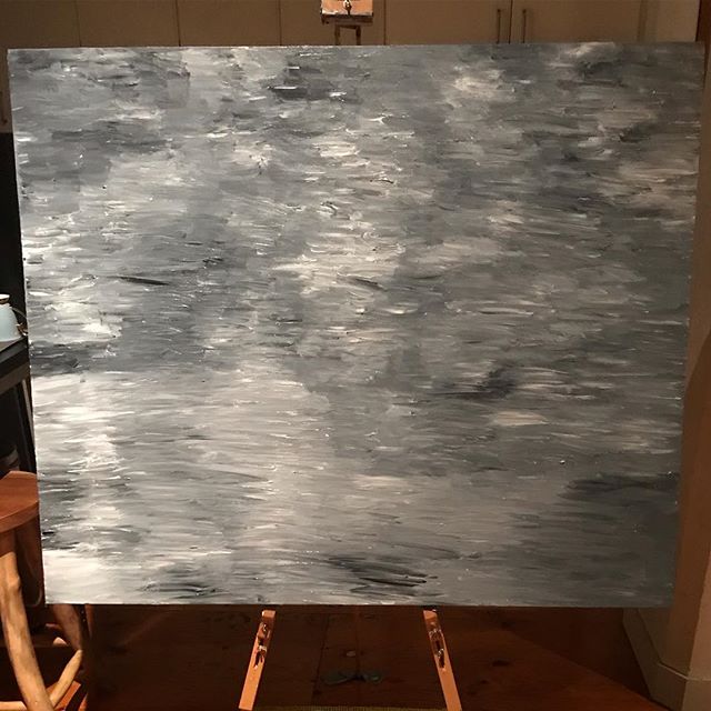 Grey but calm #blackandwhite #art2018 #painting #motion #threepeople #vision #improvise
