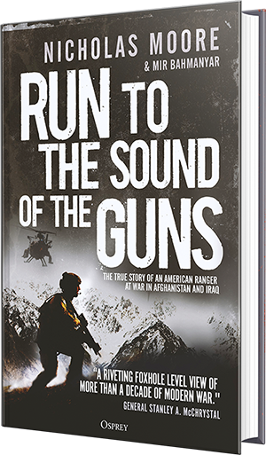 run to the sound of guns, nicholas moore, mir bahmanyar, book, war