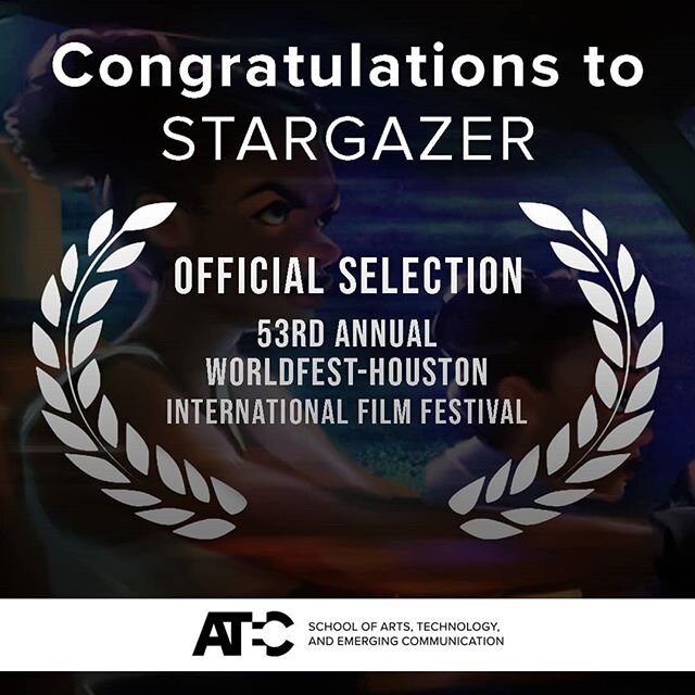 Congratulations to the Animation Lab 2019 project, Stargazer, which recently made it into Worldfest-Houston! Shout-out to the amazing 2019 Anim Lab crew! 🎬🎉👏🎊
.
.
.
#atecanimlab #animation #animatedshort #atec #utd #utdallas #studentanimation