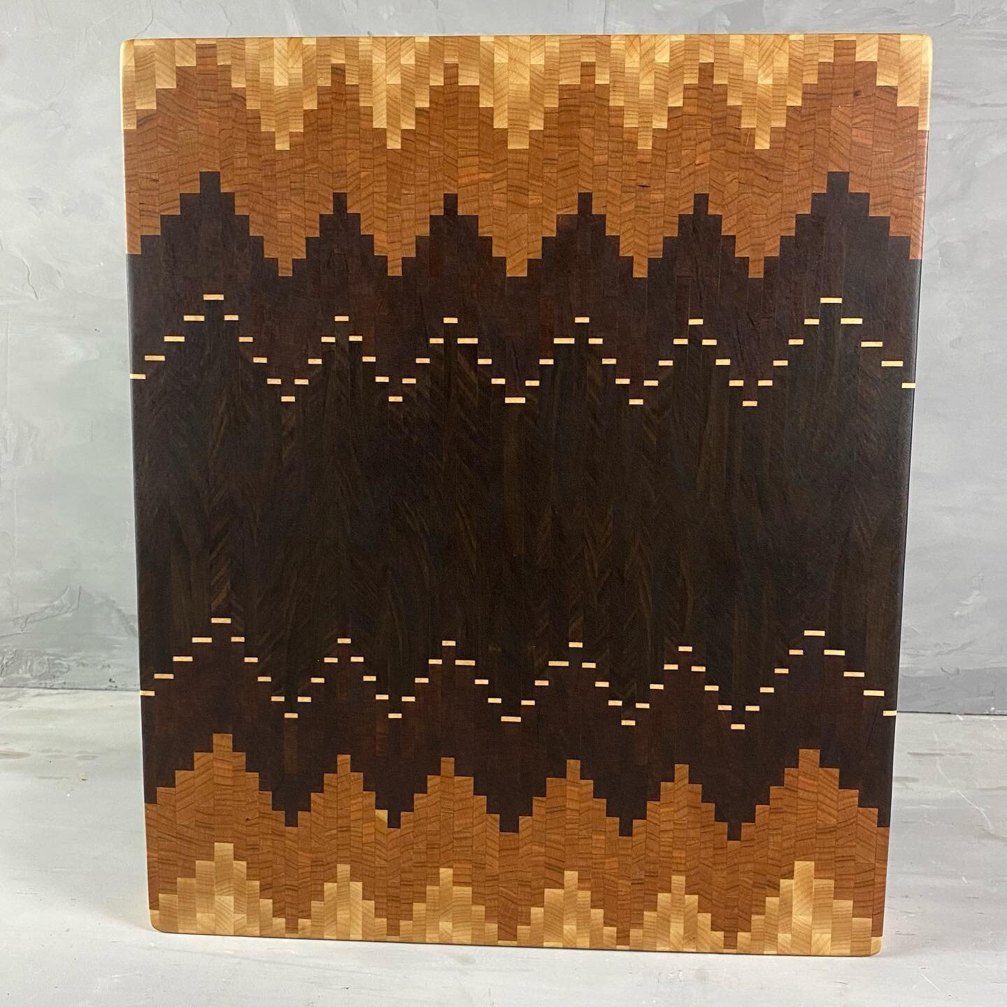 It&rsquo;s not a blanket it&rsquo;s a cutting board. Duh!!!! Walnut, cherry, maple and sapele. 
.
.
.
.
#endgrain&nbsp;#cuttingboards #endgraincuttingboards&nbsp; #endgraincuttingboard&nbsp; #choppingblock&nbsp;#cuttingboard&nbsp; #butcherblock&nbsp;