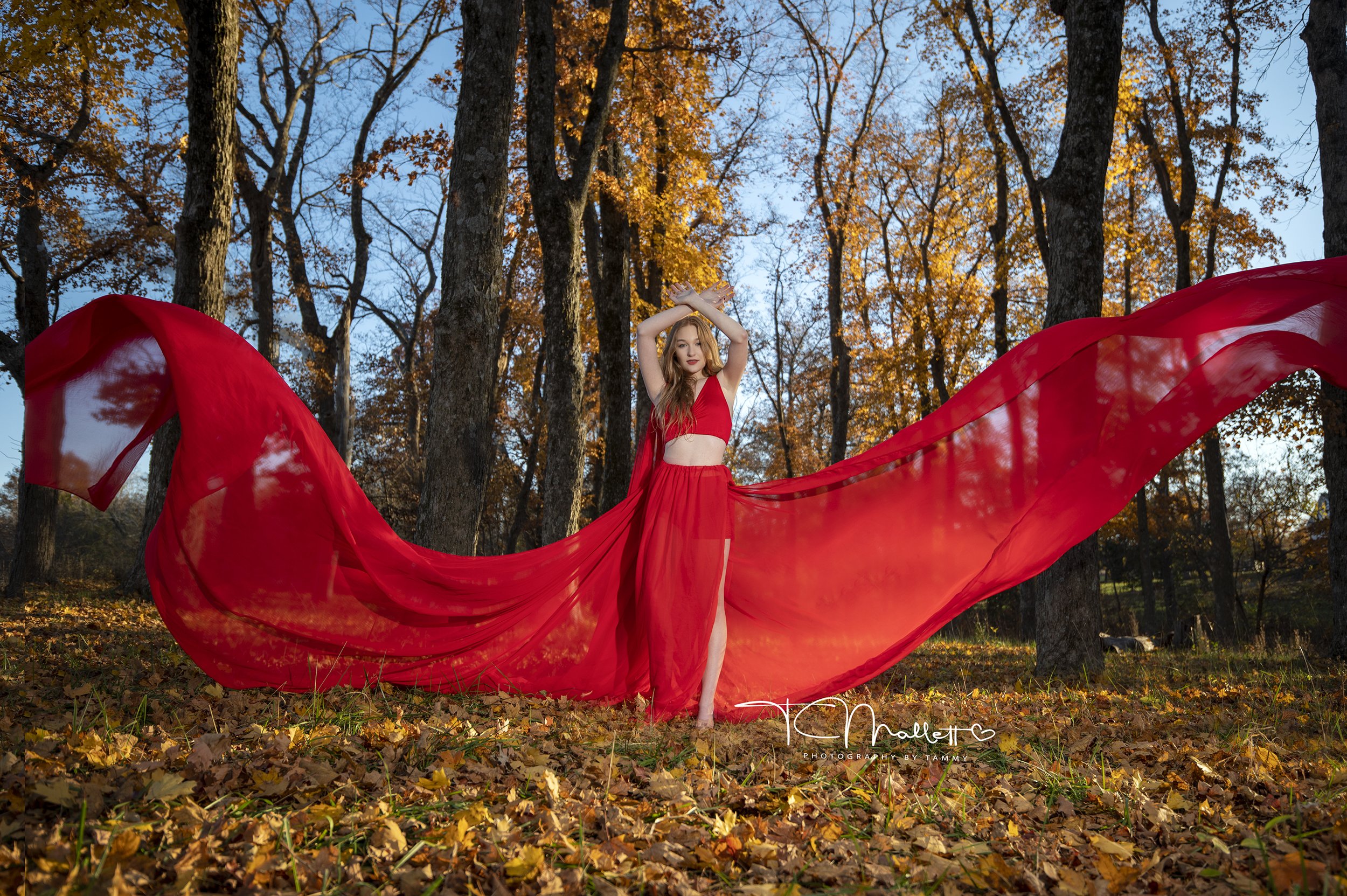 2 Piece Flying Red Dress