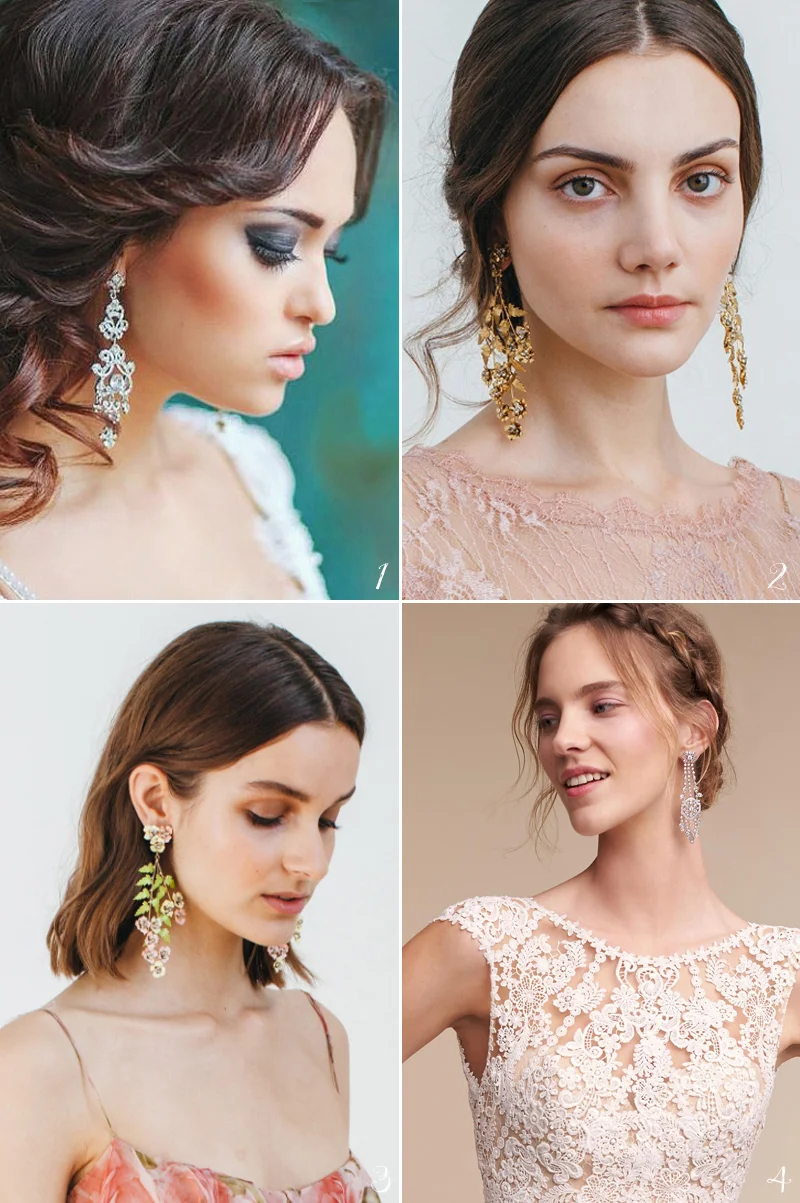 Bridal earrings don’t have to be only your grandmother’s pearls!