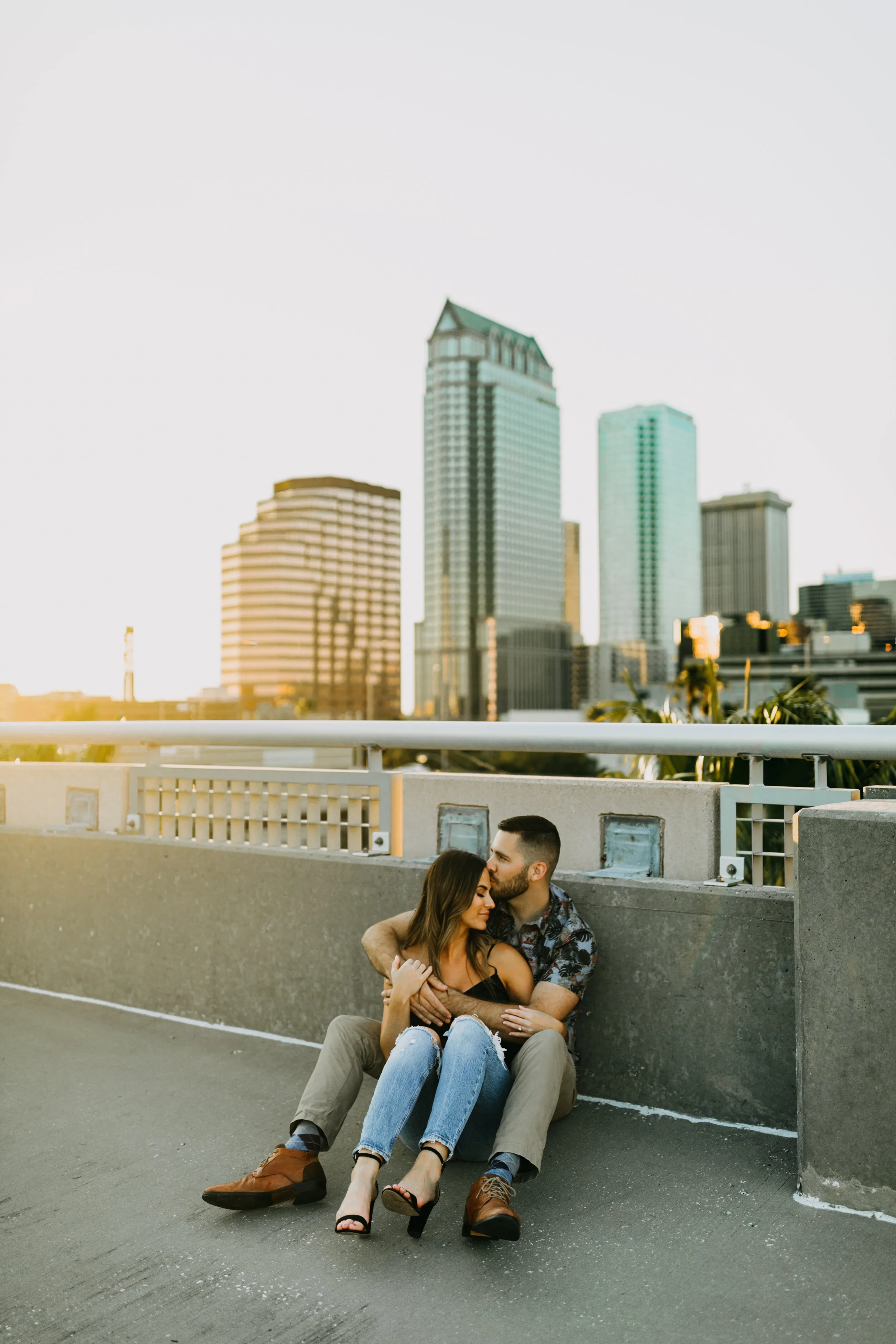 Downtown Tampa, Florida Rooftop Engagement Session | Marcus + Katelyn