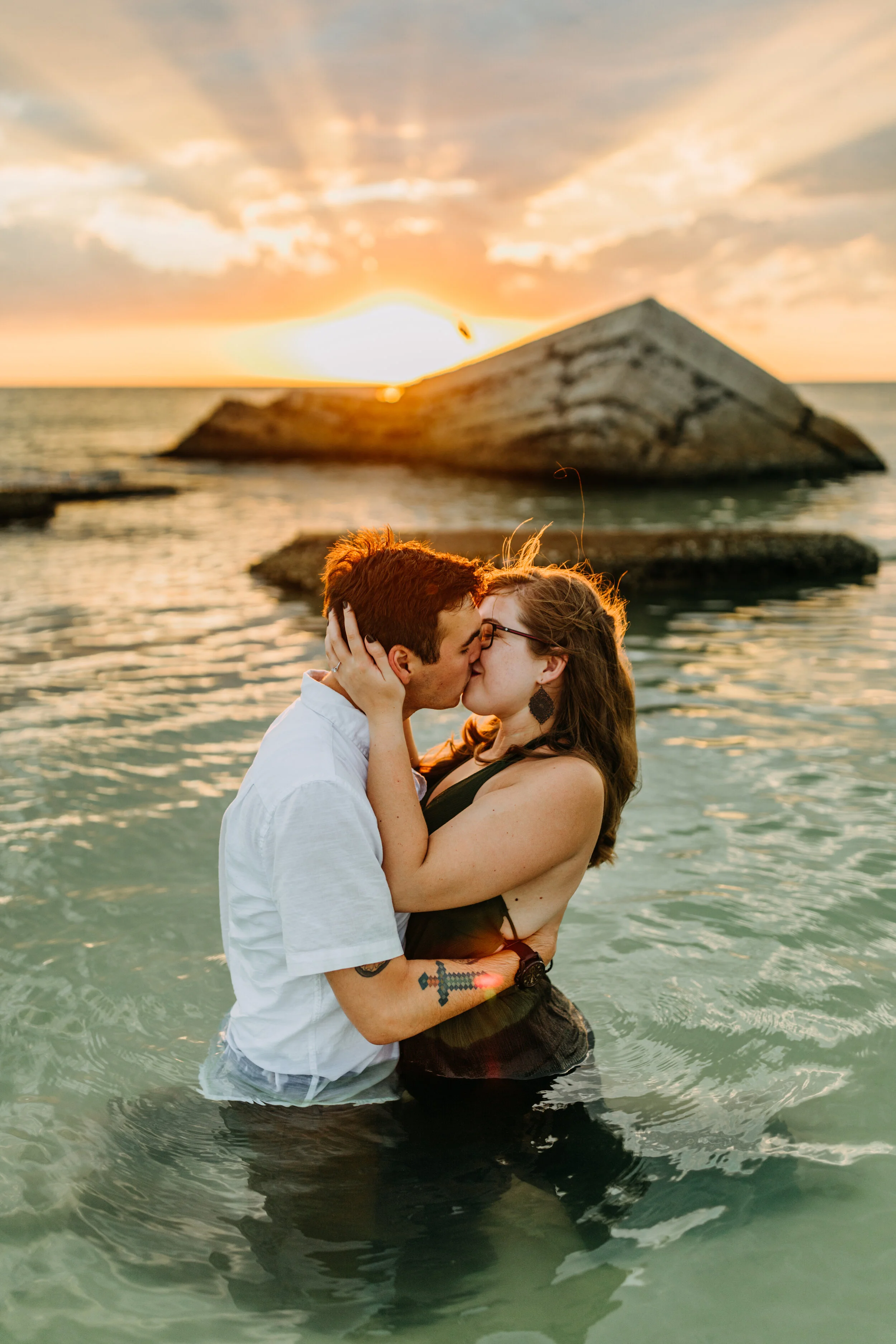 Romantic Water Engagement Session at Fort Desoto Beach | Nitzan + Lauren