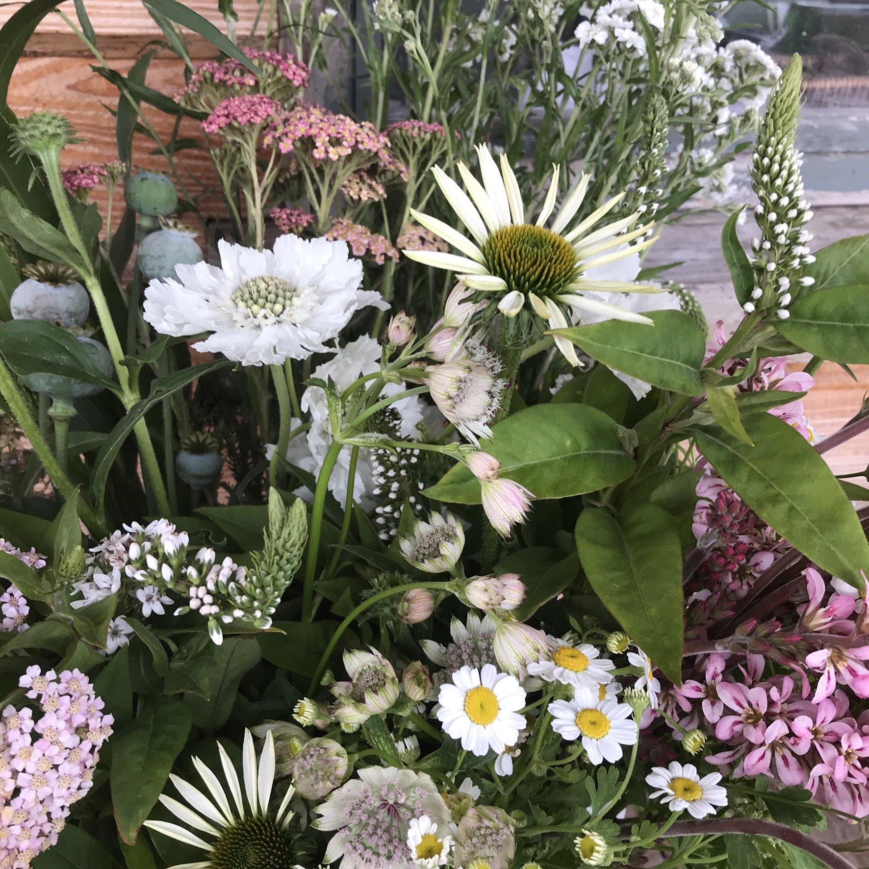 Bucket of DIY wedding Flowers