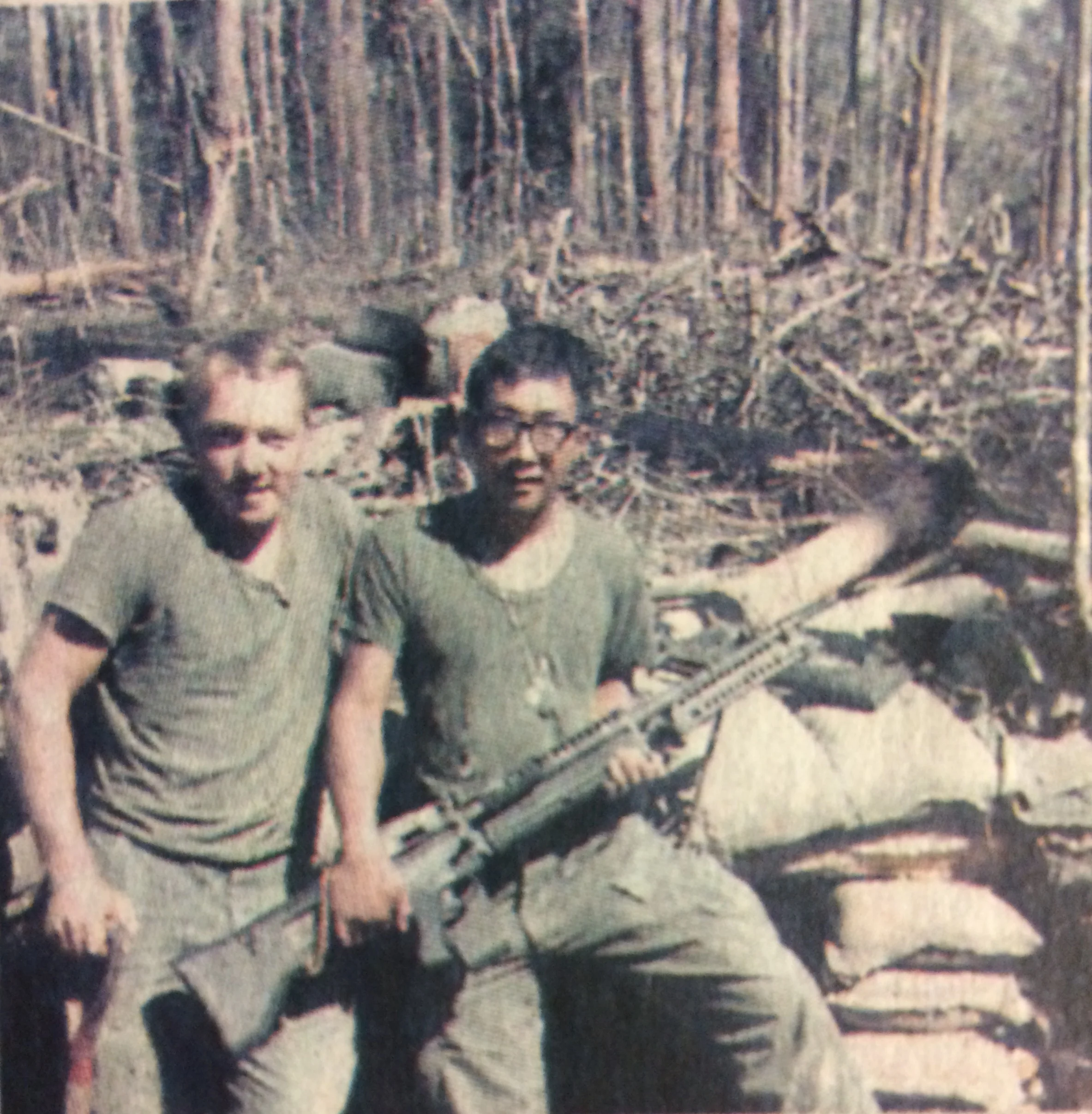 Kay Lee with buddy, Brian Bell, in Vietnam, 1967