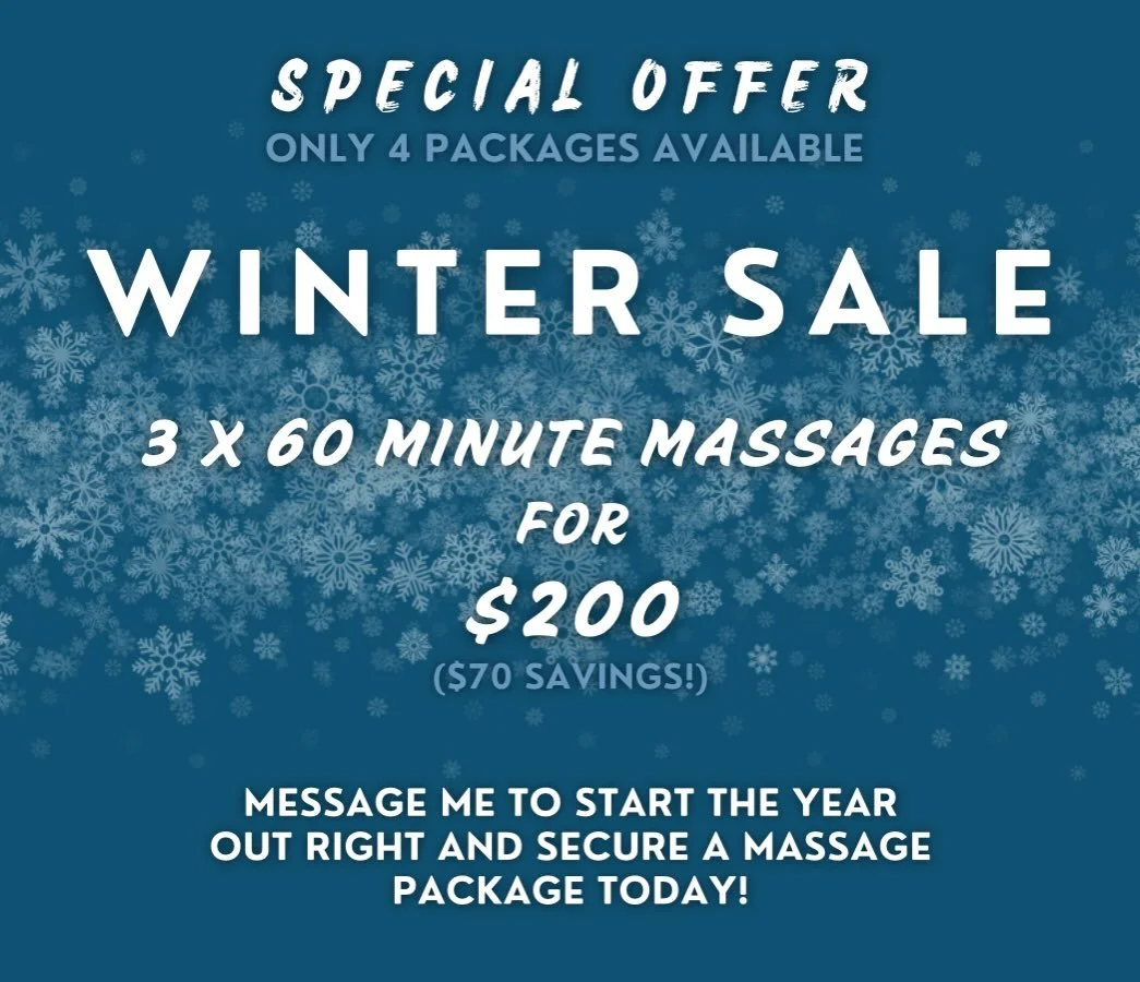 &bull;H A P P Y  N E W  Y E A R&bull;

Begin 2026 the right way with a massage package and set yourself up with self-care to start the year!
&bull;
I only have 4 of these packages available, so make sure to get yours! Once purchased, we will get you 