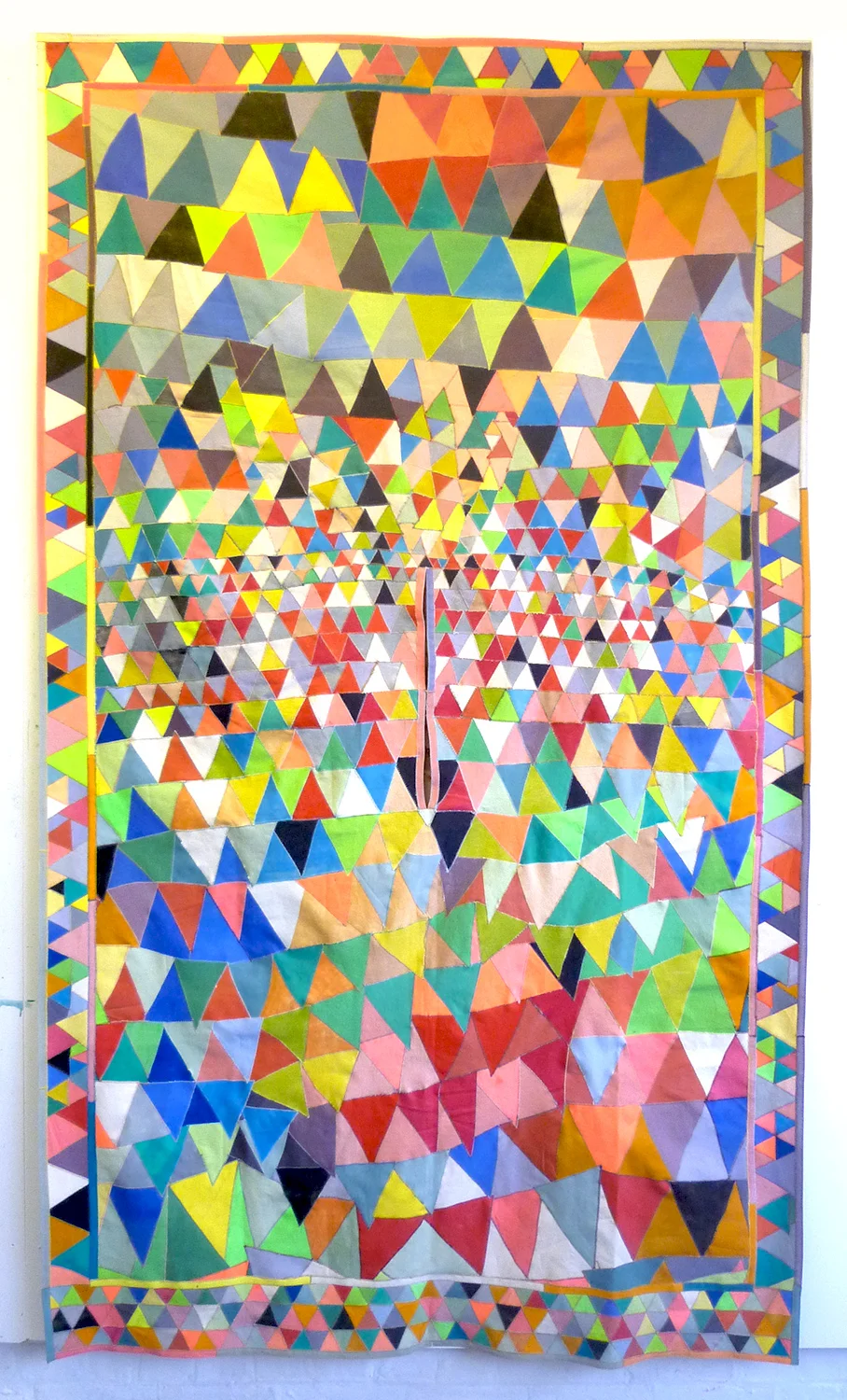 Poncho no 1, 2016 paint on canvas, sewing thread 242 x 141 cm