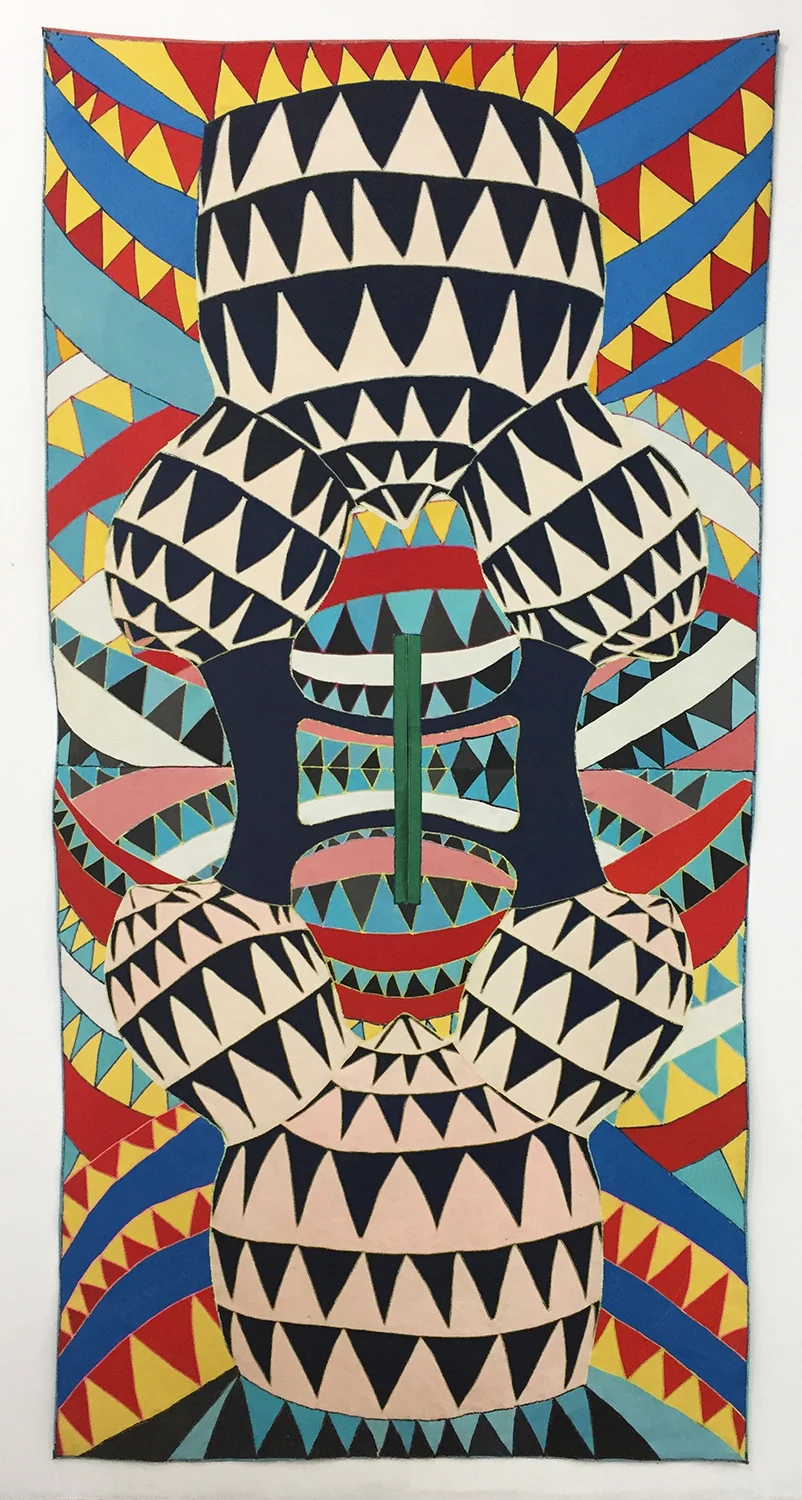 Poncho no 6, 2015 paint on canvas, sewing thread 104 1/2 x 52 1/2 in.