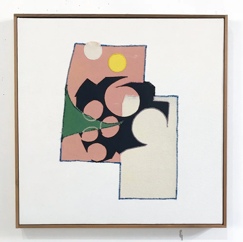 Moustache, 2016 acrylic on canvas, sewing thread 20,3 x 20,3 in.