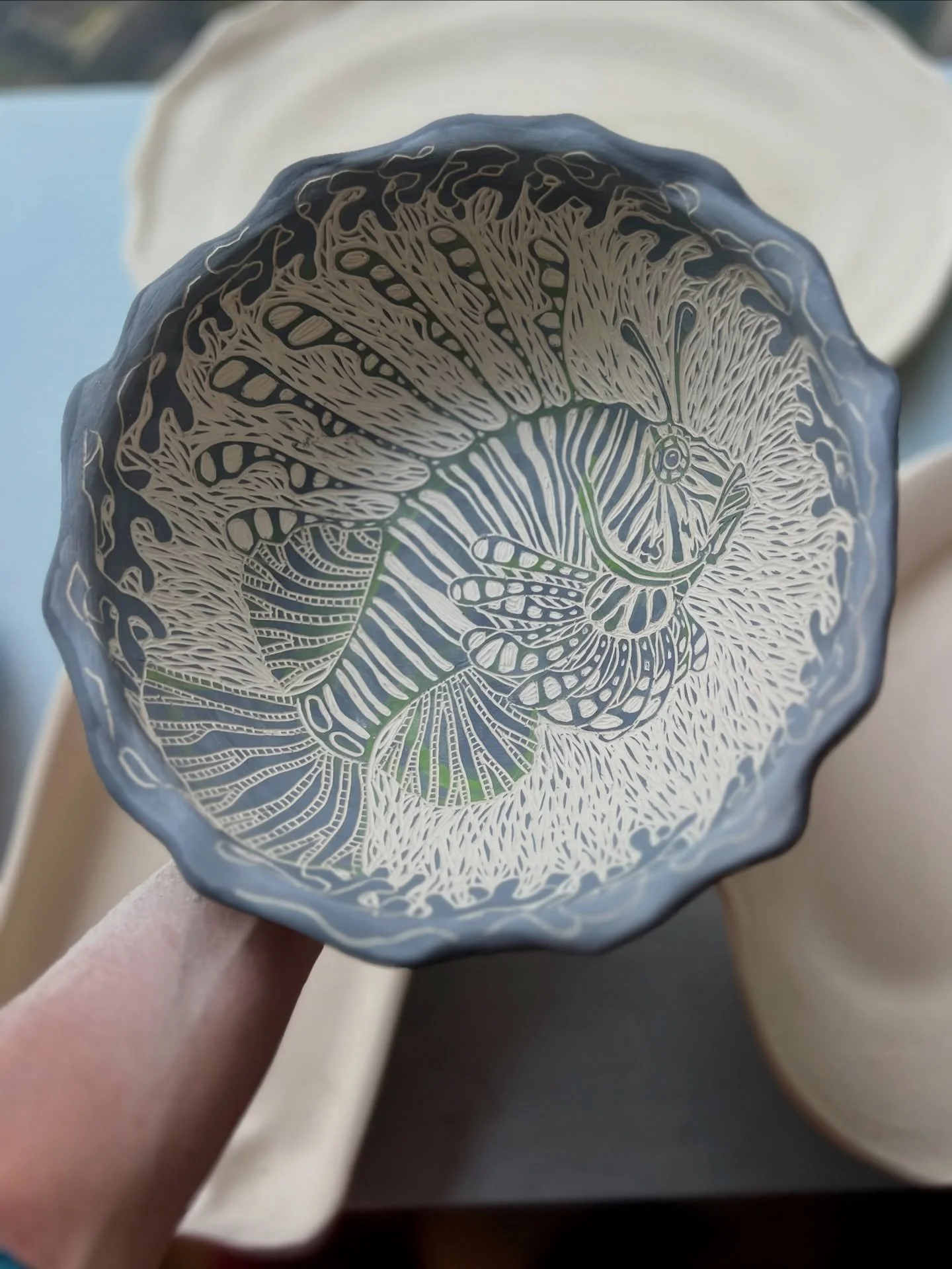 Lionfish.  Invasive and beautiful.  Best on your plate

#lionfish #sgraffito #scubadive #coralreef #oceantheme